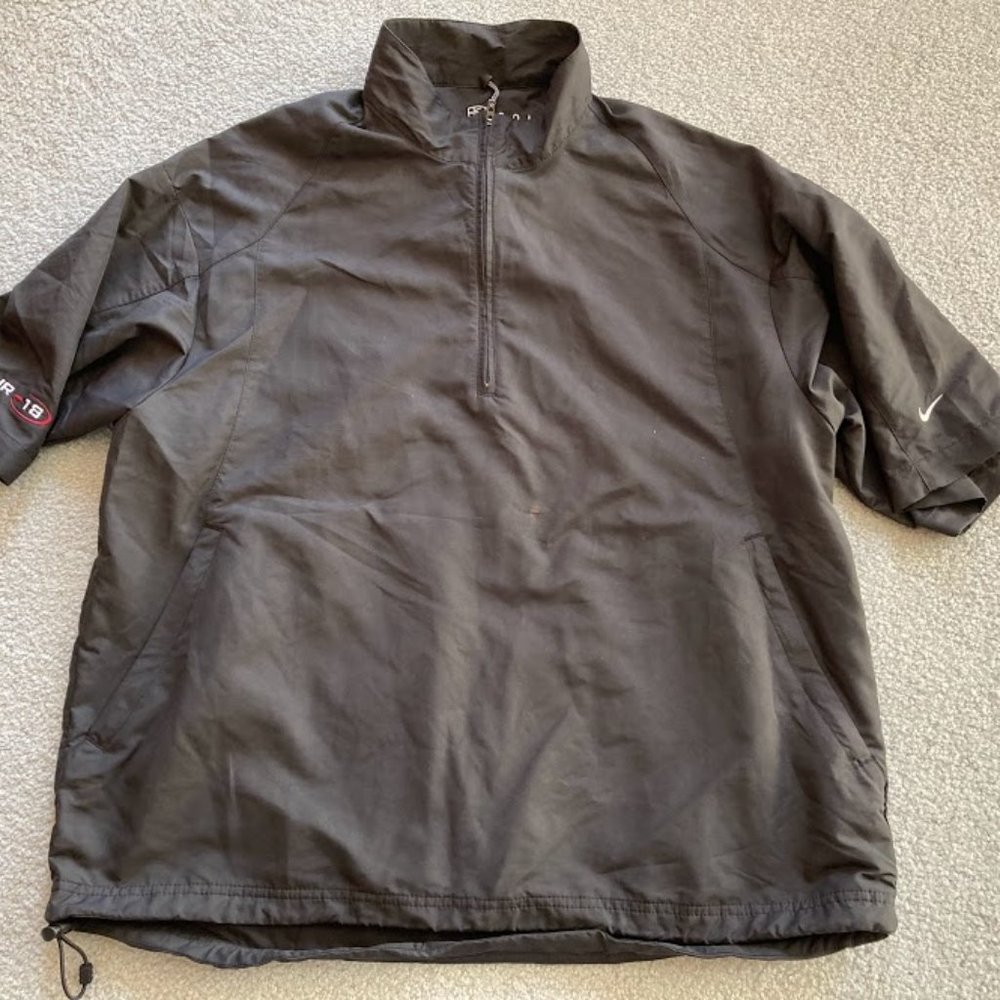 Nike Golf black short sleeve golf windbreaker shirt